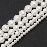 Shell Pearls Round Spacer Charms Beads for DIY Jewelry Making 4/6/8/10mm