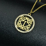 Alphabet CZ Pendant Necklace for Women