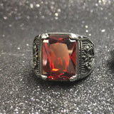 Crystal Vintage Ring for Men CZ Stone Stainless Steel Jewelry