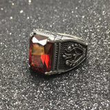 Crystal Vintage Ring for Men CZ Stone Stainless Steel Jewelry