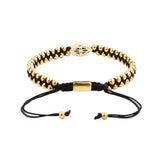 Stainless Steel Beads CZ Eye Charm Macrame Friendship Bracelet