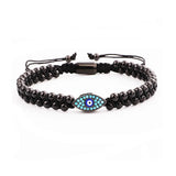 Stainless Steel Beads CZ Eye Charm Macrame Friendship Bracelet