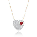 Heart Love Crystal Ladies Pendant Necklace Chain Clavicle Gift