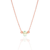 925 Silver Crystal Pendant Necklace Rose Plated