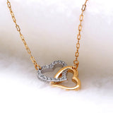 Women's Double Heart Buckle Charms Necklace Collarbone Chain