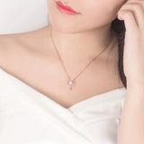 High Women's S925 Sterling Silver Necklace with Pearl
