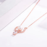 High Women's S925 Sterling Silver Necklace with Pearl