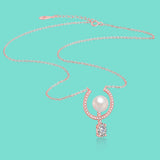 High Women's S925 Sterling Silver Necklace with Pearl