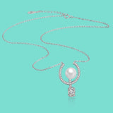 High Women's S925 Sterling Silver Necklace with Pearl