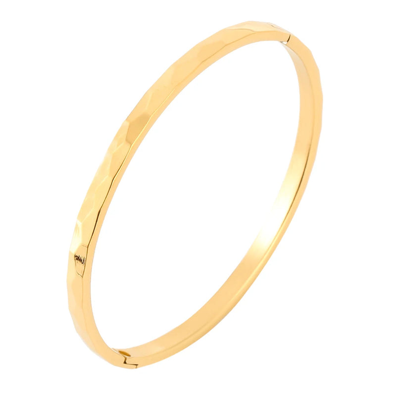 Women's Stainless Steel Bracelet Curved Pattern Three Colors Two Sizes 55And60mm