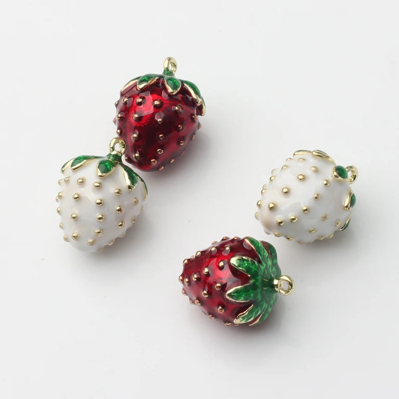 Zinc Alloy Strawberry Charms 6PCS DIY Jewelry Making