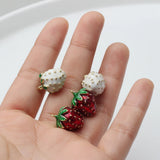 Zinc Alloy Strawberry Charms 6PCS DIY Jewelry Making