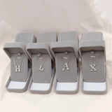 Zirconia Crystal 26A-Z Letter Pendant Necklace Micro Pave Initial Necklaces