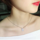 Zirconia Crystal 26A-Z Letter Pendant Necklace Micro Pave Initial Necklaces