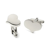 Rock Romantic High Heart Cufflinks 20mm Silver Men's Jewelry