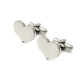 Rock Romantic High Heart Cufflinks 20mm Silver Men's Jewelry
