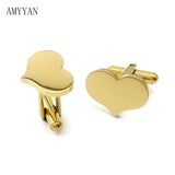 Rock Romantic High Heart Cufflinks 20mm Silver Men's Jewelry