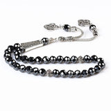 Islamic Masbaha 8mm Hematite Stone Prayer Beads Rosary 33 Muslim Tespih