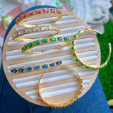 High Quality Zircon Crystal Open Bangles - Brass Accessories Gift for Girls