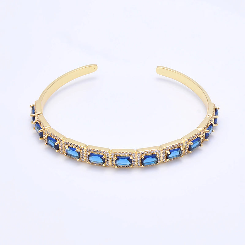 High Quality Zircon Crystal Open Bangles - Brass Accessories Gift for Girls