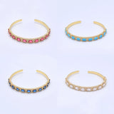 High Quality Zircon Crystal Open Bangles - Brass Accessories Gift for Girls