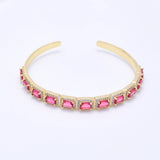 High Quality Zircon Crystal Open Bangles - Brass Accessories Gift for Girls
