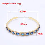 High Quality Zircon Crystal Open Bangles - Brass Accessories Gift for Girls
