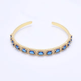 High Quality Zircon Crystal Open Bangles - Brass Accessories Gift for Girls