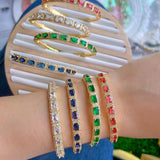 High Quality Zircon Crystal Open Bangles - Brass Accessories Gift for Girls