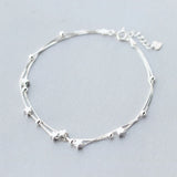 925 Sterling Silver Double Layer Anklet Stars Bohemian Beach Jewelry