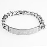 316L Stainless Steel Punk Bracelet Jesus Cross Silver Chain Charm Bracelets Men