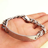 316L Stainless Steel Punk Bracelet Jesus Cross Silver Chain Charm Bracelets Men