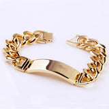 316L Stainless Steel Punk ID Bracelet Chain Charm Bracelets for Men