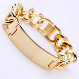 316L Stainless Steel Punk ID Bracelet Chain Charm Bracelets for Men