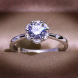925 Silver Wedding Ring Flower Heart Arrow CZ Finger Rings for Women