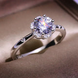 925 Silver Wedding Ring Flower Heart Arrow CZ Finger Rings for Women