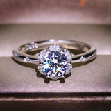 925 Silver Wedding Ring Flower Heart Arrow CZ Finger Rings for Women