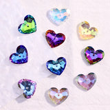 17mm Fat Peach Austrian Crystal Heart AB Pendant