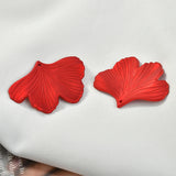 Red Rose Large Petal Textured Pendant Earring Material