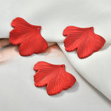 Red Rose Large Petal Textured Pendant Earring Material