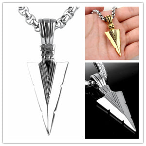 High Tech Stainless Steel Silver/Gold Sword Pendant Necklace for Men