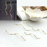 18K Copper-Plated Ear Tassel Earrings, DIY Wave Curve Material