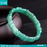 Luxury Dongling Jade Bamboo Bracelet Green Jade Car Bracelet