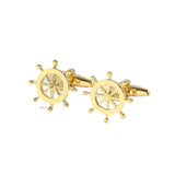 High-End Anchor Rudder Men's Cufflinks - Navy Style