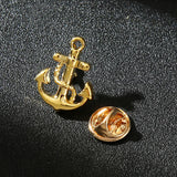 High-End Anchor Rudder Men's Cufflinks - Navy Style
