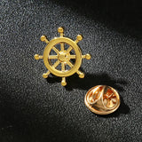 High-End Anchor Rudder Men's Cufflinks - Navy Style