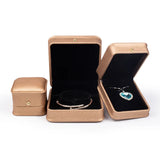 Champagne Pu Leather Jewelry Box For Women