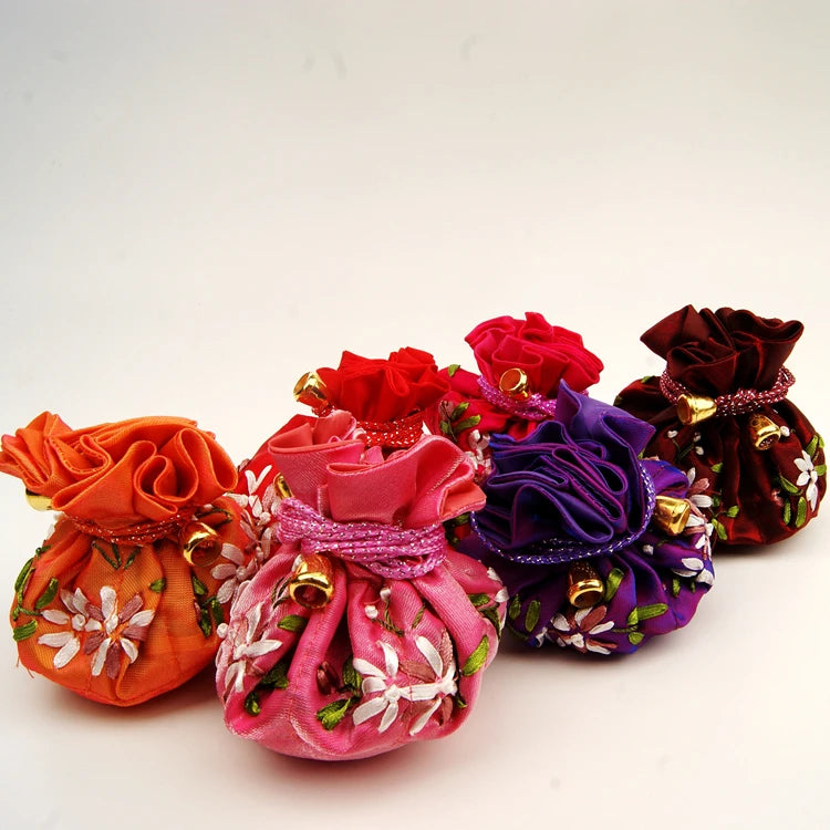 Chinese Silk Embroidery Jewelry Bag 2pc/lot