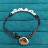 Electroplated 925 Silver Green Crystal Bracelet