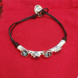 925 Silver Four Green Crystals Bracelet